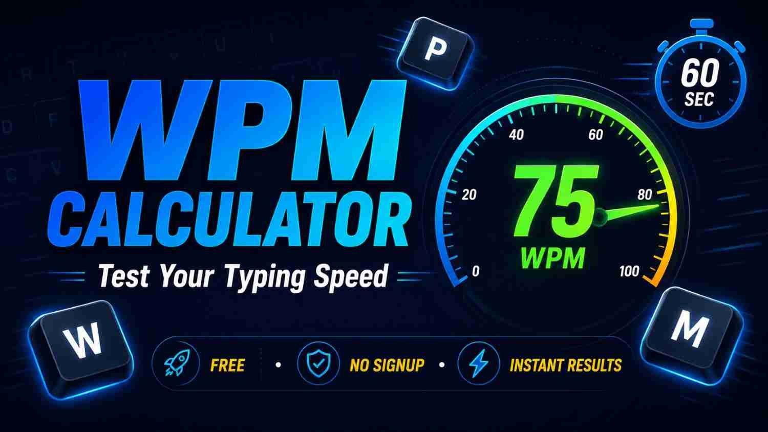WPM Calculator - Free Typing Speed Test & Words Per Minute